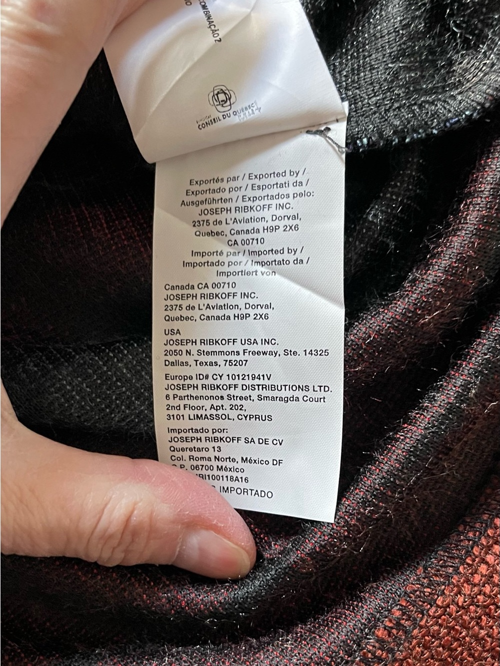 Joseph Ribkoff Black Dress Multicolor Hem Stripes Size 10 - Picture 7 of 13